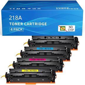 Compatible for HP 218 218A 218X Toner Cartridges No Chip for HP Color Laserjet Pro 3201dw MFP 3301cdw 3301fdw 3301sdw Printer(Black Cyan Magenta Yellow)