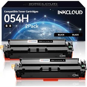 INKCLOUD 054H Black Toner 2-Pack with Chip Compatible Canon 054H 054 Black Toner Work with Canon Color ImageClass MF644Cdw MF642Cdw LBP622Cdw MF642c MF641cw Printer (Black, 2-Pack)
