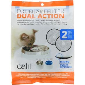 Catit Fresh & Clear Dual Action Cat Water Fountain Replacement Filters, 2-Pack