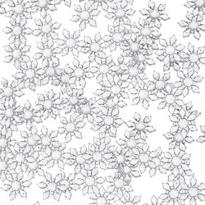 200 Pieces Acrylic Snowflake Ornaments Snowflake Table Scatters Christmas Xmas Tree Hanging Pendant Beads Decorations for DIY Crafts Winter Wonderland Party Favors Supplies (Clear)