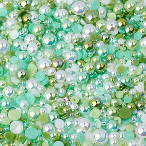 TANOSII 56g Flatback Pearls and Rhinestones 3mm-10mm Mix Half Round Pearls Resin Rhinestones for Crafts 1700PCS for DIY Nail Face Art Crafts Jewelry Decoration Black Gold