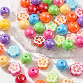 16mm Acrylic Color Beads Chunk Bubblegum Beads Beads for Pens,Mahjong Beads,Jumbo Plastic Beads for Necklace Jewelry Bracelets DIY Crafts Making (Color)