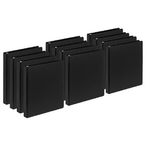 Samsill 1.5 Inch Document Storage Binder, Made in USA, FSC 100% Recyled Chipboard, Round Ring, 3 Ring Binder, 12 Pack, Assorted