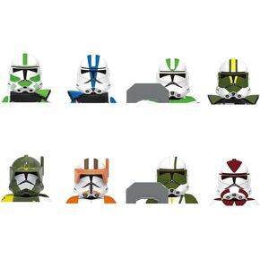 8PCS/Set 1.7" Spaces Cool War Battle Soldiers with Weapons Set Action Figures Miniature Figurines Building Blocks Toys Cake Toppers (X-SW-0345)