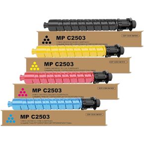 High Yield MP C2503 MP C2504 MP C2003 Toner Cartridge Replacement Set for C2503H 841918 841919 841920 841921 for Ricoh MPC2503 MPC2504 MPC2003 MPC2004 Printer (Black Cyan Magenta Yellow, 4 Pack)