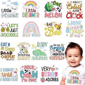 Whaline 15 Sheets Teacher Iron On Transfer Stickers Teachers' Day Heat Transfer Decals HTV Heat Transfer Vinyl Iron On Patches for DIY Crafts Clothing Hat Pillow Fabric Decor