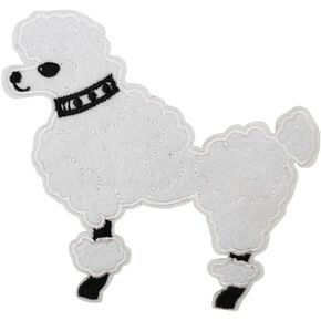 Small White Poodle Skirts Costume Embroidered Iron On Patch 1950 Dress for Women DIY