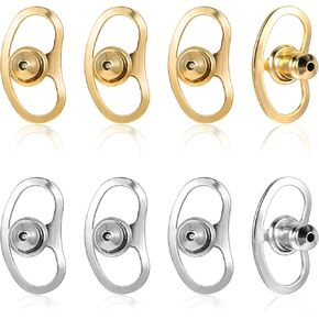 Earring Lifters Backs, Mabor 8 Pcs Earring Backs for Droopy Ears Locking Earring Backs Replacements for Studs Large Earring Backings Tight Earring Lifter Backers for Heavy Earrings