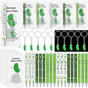 36 Set Employee Appreciation Gifts Bulk Motivational Pickle Ballpoint Pens Funny Keychains Encouragement Bookmark Card Support Gifts for Team Coworkers Staff Teacher