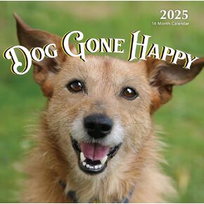 2025 Dog Happy Hangable Wall Calendar Smiling Cute Funny Puppies Photo Gift Puppy Dogs Photography Large Full Page 16 Months for Organizing Planning (2025 Dog Gone Happy)