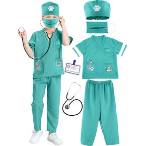 6 PCS Kids Animal Doctor Costume Set dettiber up ust up for Kid Career Day Halloween Cosplay Cosplay