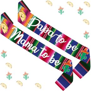 Mexican Baby Shower Decorations Mama to be Papa to be Sash Taco Bout a Baby Shower Party Supplies Mexican Final Fiesta Baby Shower Decors Maternity Welcome Baby Party for New Mom Dad