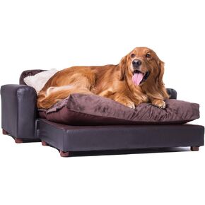 Moots Premium Leatherette Pets Sofa, Espresso, X-Large