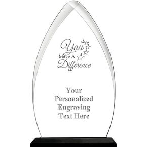 9.25" Gateway Skyline You Make A Difference Acrylic Award, Custom Engraved You Make A Difference Trophy, Engraving Included, Prime