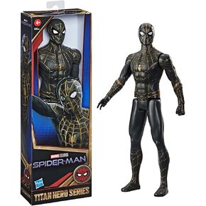 Spider-Man Marvel Titan Hero Series 12-Inch Black and Gold Suit Action Figure Toy, Inspired Movie, for Kids Ages 4 and Up