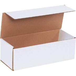 Aviditi White Corrugated Cardboard Mailer Box, 12" L x 5" W x 4" H, Pack of 50, Crush-Proof, for Shipping and Mailing UPS, USPS and FedEx