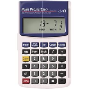 Calculated Industries 8510 Home ProjectCalc Do-It-Yourselfers Feet-Inch-Fraction Project Calculator | Dedicated Keys for Estimating Material Quantities and Costs for Home Handymen and DIYs , White Small