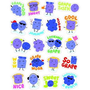 Eureka Grape Scratch and Sniff Scented Stickers for Kids and Teachers, Multicolor, 80 Pieces
