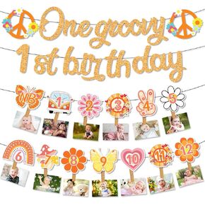 Strawberry 1st Birthday Decorations, Berry First Birthday Party Supplies, Strawberry First Birthday Banner for Boys Girls Strawberry Birthday Party Supplies,12 Months Photo Display