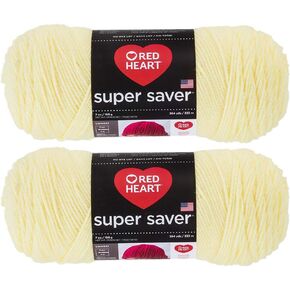 Bulk Buy: Red Heart Super Saver (2-Pack) (Pale Yellow, 7 oz Each Skein)