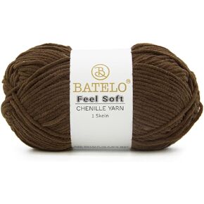 3mm Thin Chenille Yarn for Crocheting & Knitting, Soft Plush Yarn for DIY Crafts, Amigurumi, Home Decor - 3 Light - 1.7oz/142yds - Avocado Green