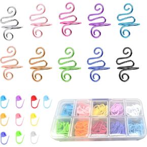 Crochet Ring 10 PCS,Crochet Ring for Finger,Crochet Tension Ring with 120 Small Buckles in 10 Colors,Yarn Tension Ring for Crochet Perfect Crochet Gift for Women,Moms,and Crochet Lovers