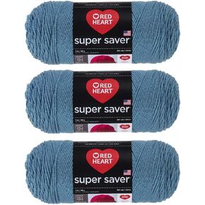 Red Heart Bulk Buy Super Saver Yarn (3-Pack) (Country Blue)