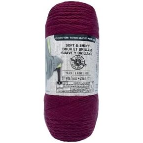 Soft & Shiny Yarn by Loops & Threads - 1 Skein - 6 Ounces - 311 Yards - Burgundy