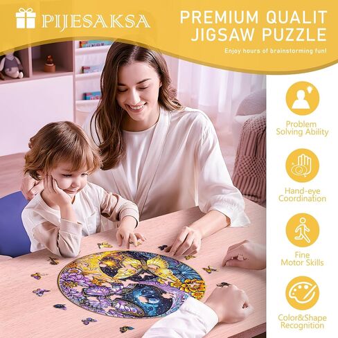 Wooden Puzzles for Adults - Glass Sunflower Wooden Puzzle, Unique Shaped Wooden Jigsaw Puzzles for Adults, Wood Puzzles Adult, Perfect for Birthday Gift, Family Puzzles, 100 Pieces 8.5 x 8.5in, Small in Kuwait