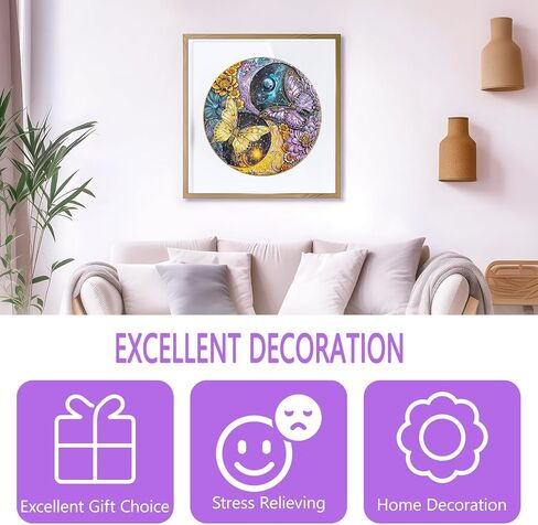 Wooden Puzzles for Adults - Glass Sunflower Wooden Puzzle, Unique Shaped Wooden Jigsaw Puzzles for Adults, Wood Puzzles Adult, Perfect for Birthday Gift, Family Puzzles, 100 Pieces 8.5 x 8.5in, Small in Kuwait