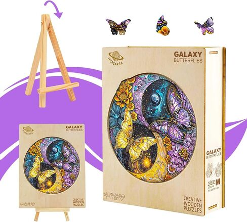 Wooden Puzzles for Adults - Glass Sunflower Wooden Puzzle, Unique Shaped Wooden Jigsaw Puzzles for Adults, Wood Puzzles Adult, Perfect for Birthday Gift, Family Puzzles, 100 Pieces 8.5 x 8.5in, Small in Kuwait