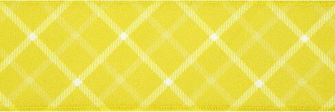 MEEDEE Plaid Check Wired Ribbon Yellow Striped Buffalo Plaid Ribbon 2.5 Inch X 10 Yards Yellow Burlap Ribbon for Crafts Decoration Bows Making Farmhouse Decor Flower Wreath Floral Bouquet Wrapping in Saudi Arabia
