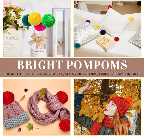 Gemscream 50 pcs 3 بوصة غزل كبير بوم بومس للحرف اليدوية كرات الغزل الاكريليك ملون pompoms غامض للقبعات DIY اليدوية الحرف العطلة ديكورات معلقة (متعدد الألوان) in Kuwait