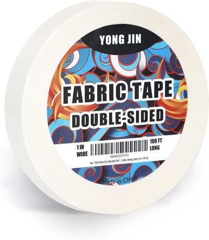 Double Sided Fabric Tape - 5/7 inch x 108 feet - Seamless Bonding Without Sewing Or Ironing, Peels Off Easily, Strong Adhesive Fabric Hemming Tape for Pants, Hem Tape,Curtains in Saudi Arabia