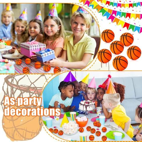 CIVANER 60 PCS حفل كرة السلة FAVORS MINI كرات السلة الصغيرة النطاطات النطاطات الرياضية مع حقيبة الرباط لحفلة المدرسة كرنفال ألعاب ديكورات اللعبة in Kuwait