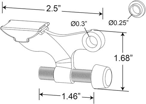 Prime-Line MP11131-1 Hinge Pin Door Stop, 1-1/4 In. Bolt, Diecast, Satin Nickel, Adjustable (Single Pack) in Saudi Arabia