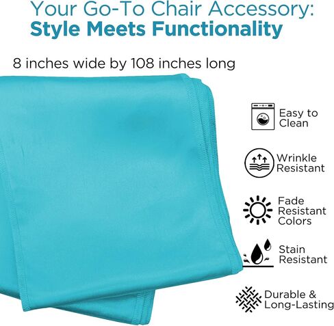 Sparkles Make It Special 100 قطعة غطاء كرسي ستان وشاح فيونكة - فضي - حفل زفاف وحفلة استقبال - 28 لونًا متاحًا in Kuwait