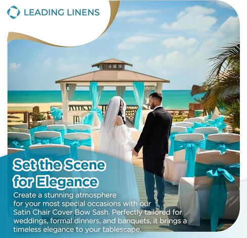 Sparkles Make It Special 100 قطعة غطاء كرسي ستان وشاح فيونكة - فضي - حفل زفاف وحفلة استقبال - 28 لونًا متاحًا in Kuwait