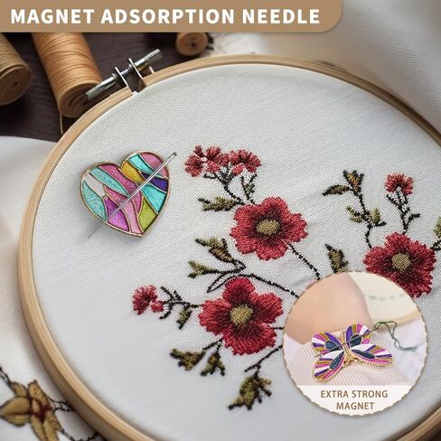 Needle Minder Magnet, Magnetic Needle Minder, Needle Minders Magnetic Cross Stitch Accessories, Magnetic Needle Holder, Life Tree, Butterfly, Cats, Owl, Heart (Butterfly) in Kuwait