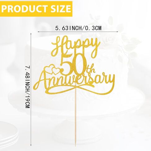 الذهب بريق سعيد 50th الذكرى السنوية القبعات العليا تختار زخارف الحفلات الذهبية لوازمة كعكة أعلى الأقطار الصقيع in Kuwait