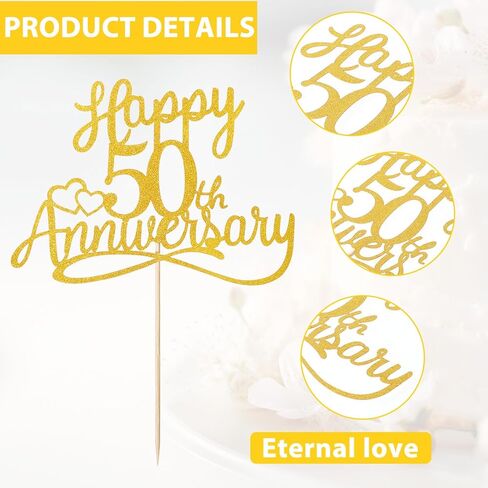 الذهب بريق سعيد 50th الذكرى السنوية القبعات العليا تختار زخارف الحفلات الذهبية لوازمة كعكة أعلى الأقطار الصقيع in Kuwait