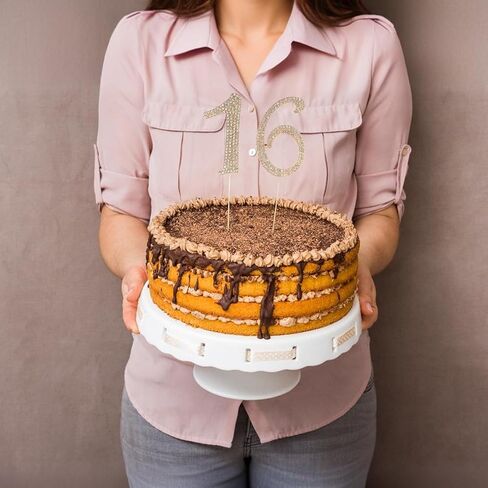 رقم 16 كعكة ، 16 كعكة عيد ميلاد توببر سباركلي بلينج سبيكة الكريستال راينستون الكعكة توببر راينستون راينستون 16th الكعكة ، الديكور كعكة لحفل عيد الميلاد والذكرى - الذهب in Kuwait