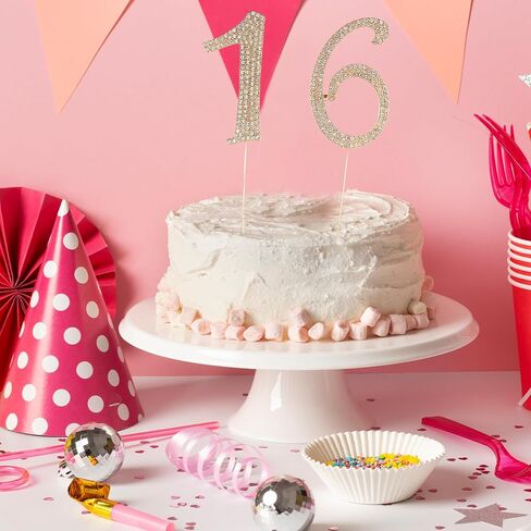 رقم 16 كعكة ، 16 كعكة عيد ميلاد توببر سباركلي بلينج سبيكة الكريستال راينستون الكعكة توببر راينستون راينستون 16th الكعكة ، الديكور كعكة لحفل عيد الميلاد والذكرى - الذهب in Kuwait