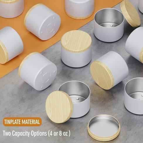 Empty Candle Tins 4 oz Candle Jars 24 pcs for Candle Making with Lid (Black&Grainy, 4oz) in Saudi Arabia