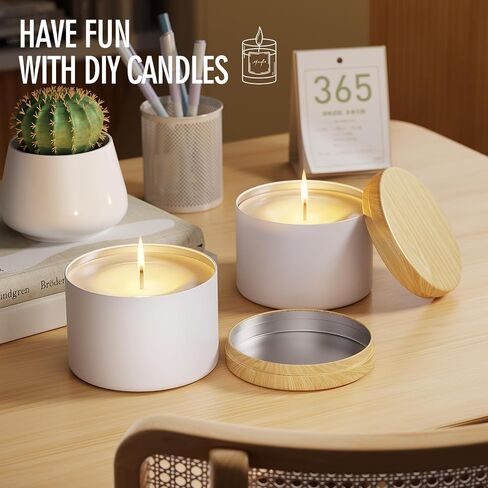 Empty Candle Tins 4 oz Candle Jars 24 pcs for Candle Making with Lid (Black&Grainy, 4oz) in Saudi Arabia