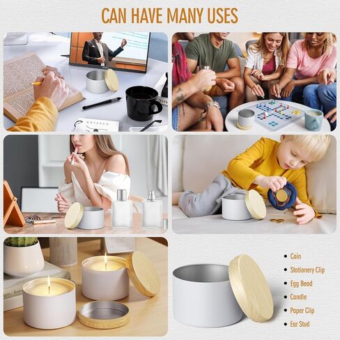 Empty Candle Tins 4 oz Candle Jars 24 pcs for Candle Making with Lid (Black&Grainy, 4oz) in Saudi Arabia