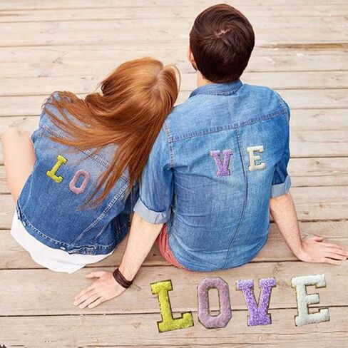 104 pcs Self Adhesive Chenille Letter Patches,Iron on Preppy Varsity Applique Initial Letters Patch Stick on Embroidered Patches for Clothing Backpacks Bags Mixed-Colors in Kuwait