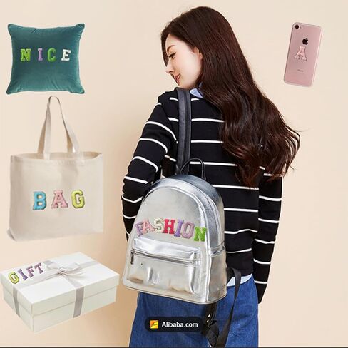 104 pcs Self Adhesive Chenille Letter Patches,Iron on Preppy Varsity Applique Initial Letters Patch Stick on Embroidered Patches for Clothing Backpacks Bags Mixed-Colors in Kuwait