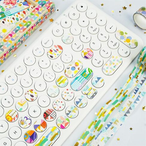 12 Rolls Foil Washi Tape Set, Cartoon Basic Pattern Washi Tape Masking Tape, Decorative Tape for Bullet Journal, Book, Planner, Scrapbooking, DIY Arts Crafts in Saudi Arabia