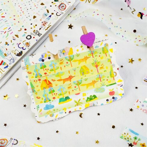 12 رولز رقائق شريط Washi مجموعة ، رسمات كارتون نمط الأساس شريط القناصة الشريط ، شريط زخرفي لمجلة الرصاص ، كتاب ، مخطط ، سكرابوكينغ ، فنون ديي الحرف اليدوية in Kuwait
